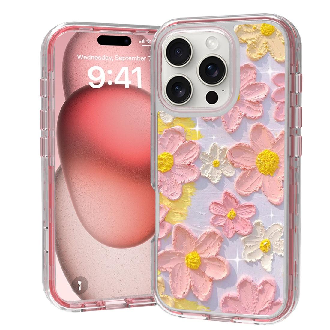 

Fit iPhone 16 Pro 6.3, 3 in 1 butterfly Flower Pattern Full Body PC+TPU Shockproof Protective Case For iPhone 16 Pro max 6.9 PC TPU&For iPhone 16 Pro
