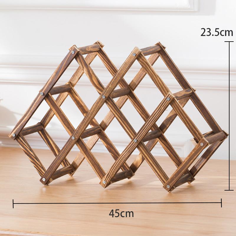 Red Wine Rack Wooden Display Rack Living Room Wine Cabinet Display Wine Retro Creative Wine Rack Storage Rack Wine Rack