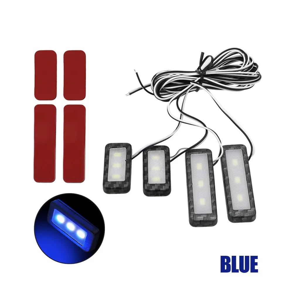 4Pcs Universal Car Armrest Interior Door Handle Lighting Car LED Car Inner Bowl Light Car Atmosphere Lamp Decorative Accessories