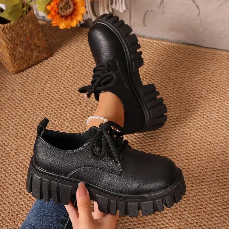 Women's Shoes Plus Size Loafers Women's High Heels Platform Office Pumps Women Round Toe Med Heel -tied Shoes Female