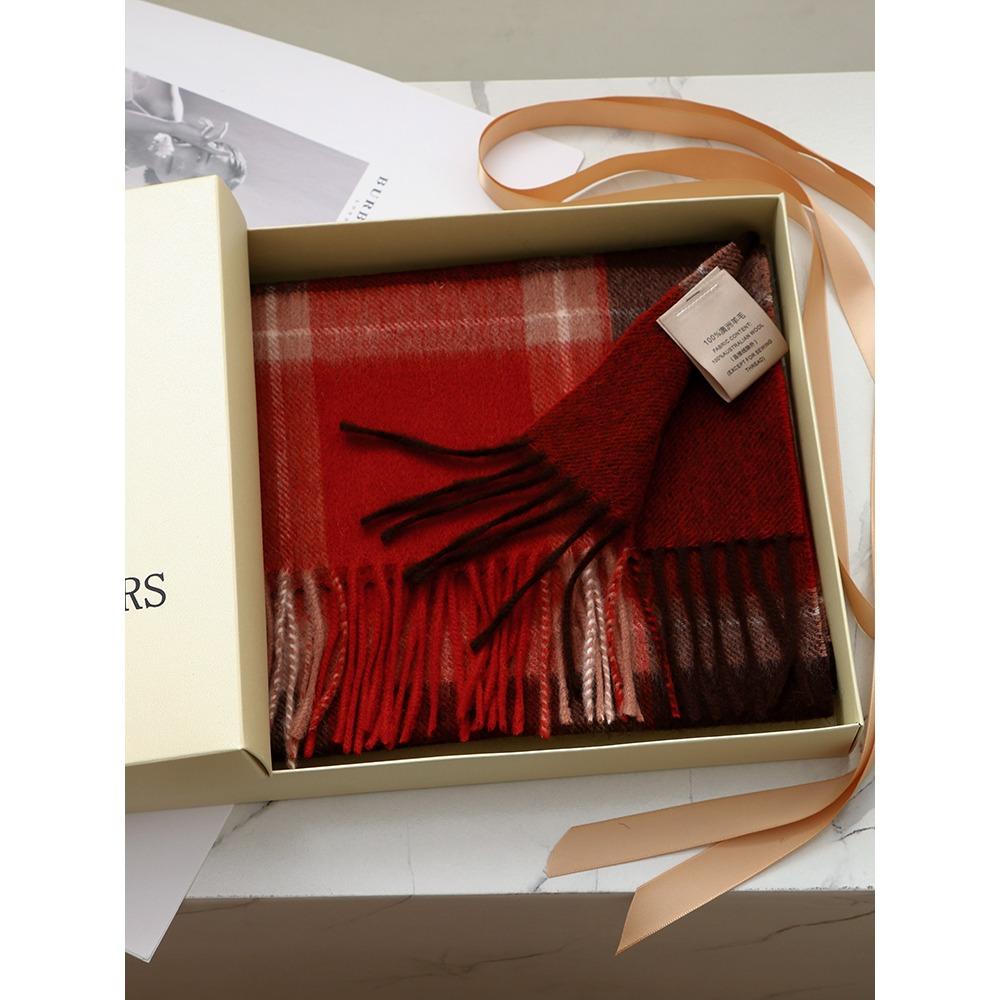 Лучшие товары в Великобритании 100% шерстяной клетчатый шарф женский зимний студенческий — фото 37