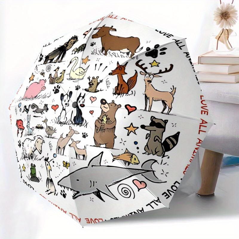 1pc animal, love Automatic Open/Close Umbrella, Portable Folding umbrella for Everyday Use yy250826049