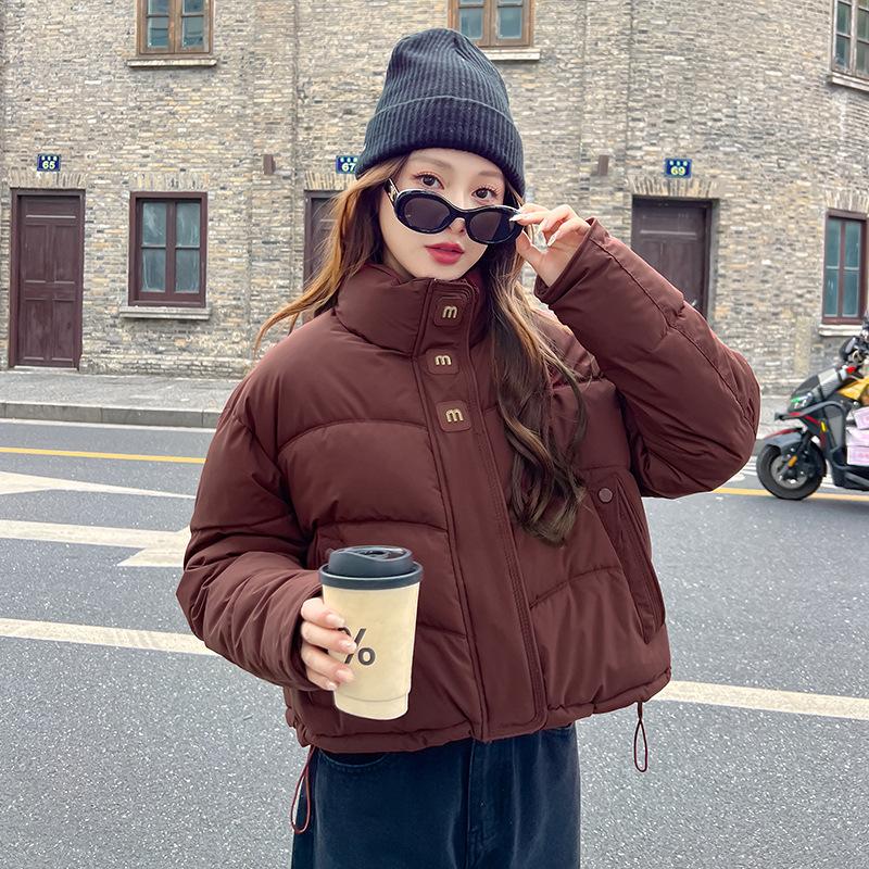 Short cotton-padded women's winter new loose stand-up collar thickened bread small fashion jacket cotton-padded jacket women's clothing
