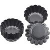 12-Cavity Mini Tart Pans Carbon Steel 7.5x2.3 cm Black Nonstick Baking Mold Set Fruit Tart Mold Set