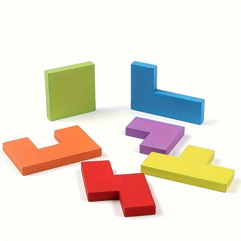 Wooden Tetris Puzzle for Kids Educational Tangram Toy