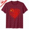 Chinese Flag Heartshaped Travel Mens Tshirt  100 Cotton Tshirt Featuring The Symbol of Chinese Pride