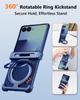 Oatsbasf Metal Frameless Phone Case for Samsung Galaxy Z Flip 7 with Ring Stand Magnetic Bumper Thin Shockproof Protective Cover
