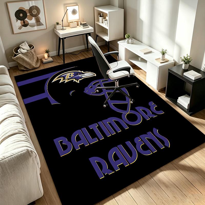 Baltimore Ravens  Carpet Non-slip Indoor Mat Suitable for Office Chair Living Room Computer Desk Decorative Home Office Carpet Polyester Fiber Mat 800