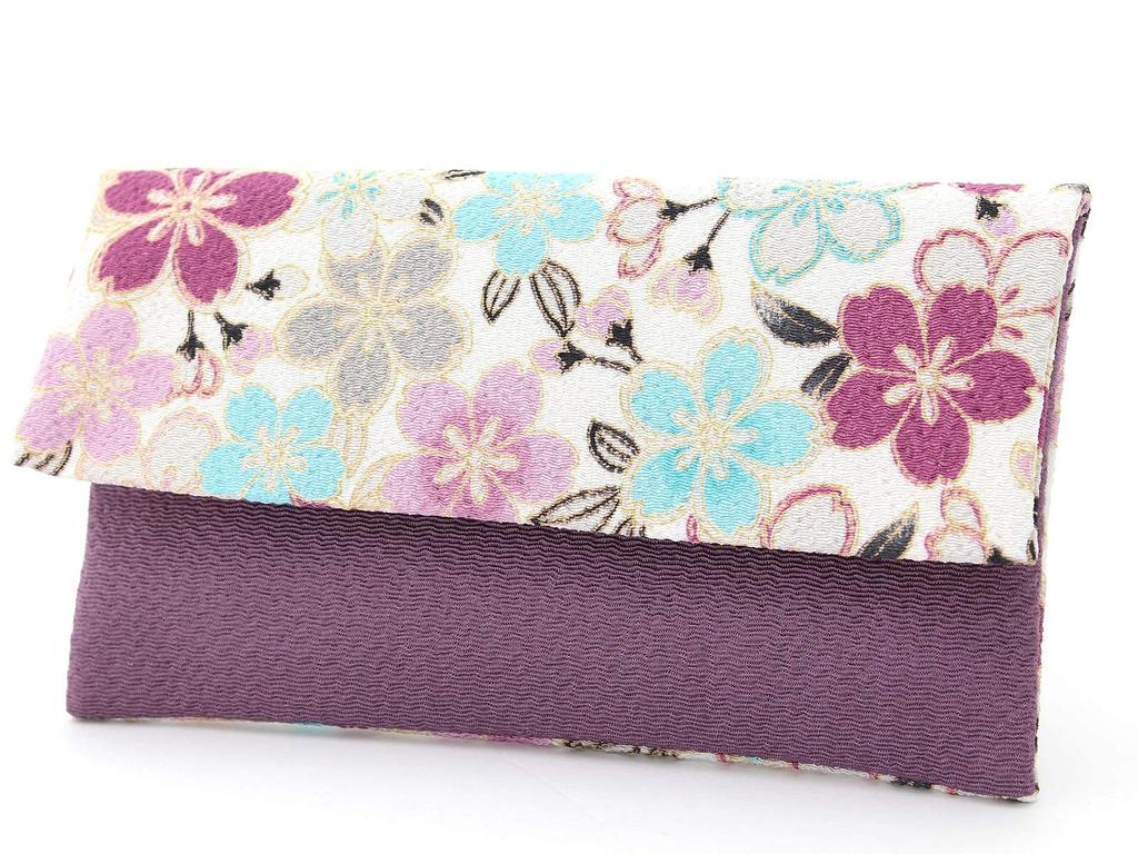 Soka Gakkai Gongyo 3-Piece Set for Women, 8-inch Pink Coral-Style Beads, Purple Cherry Blossom Case, Small Prayer Book (Japan domestic version)