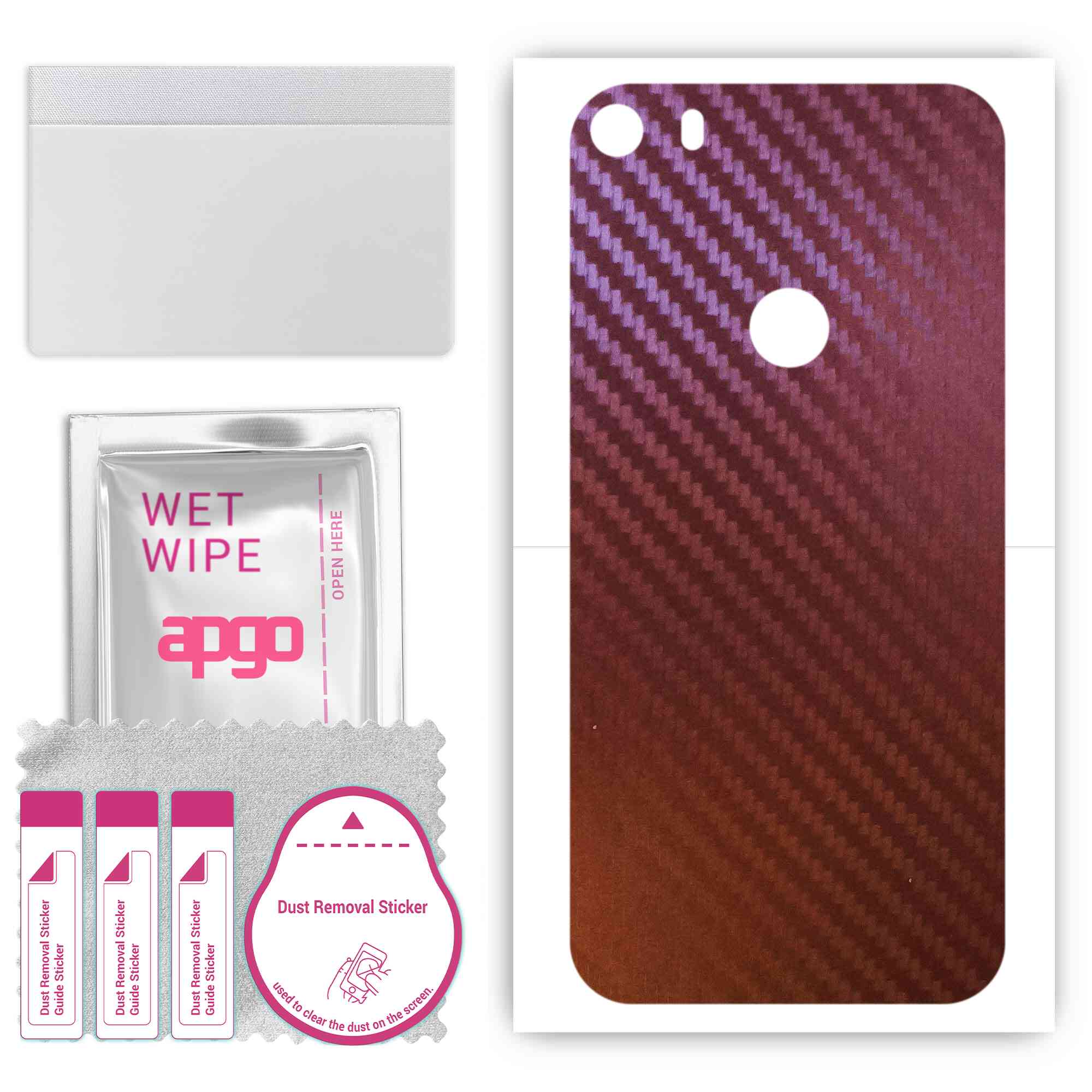 

apgo skin sticker film foil vinyl for the BACK compatible with Alcatel Idol 5, scratch-resistant, easy to install - Carbon Chameleon CAKA5