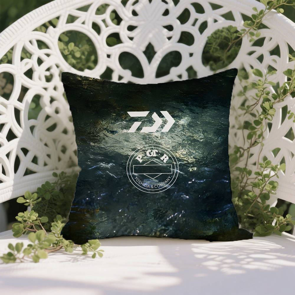 Cool DuckDAIWAAWARE For Fishing Art Pillow Case Anti-dustmite Pillowcase Invisible Zipper Silky Short Plush Sofa Cushion Cover
