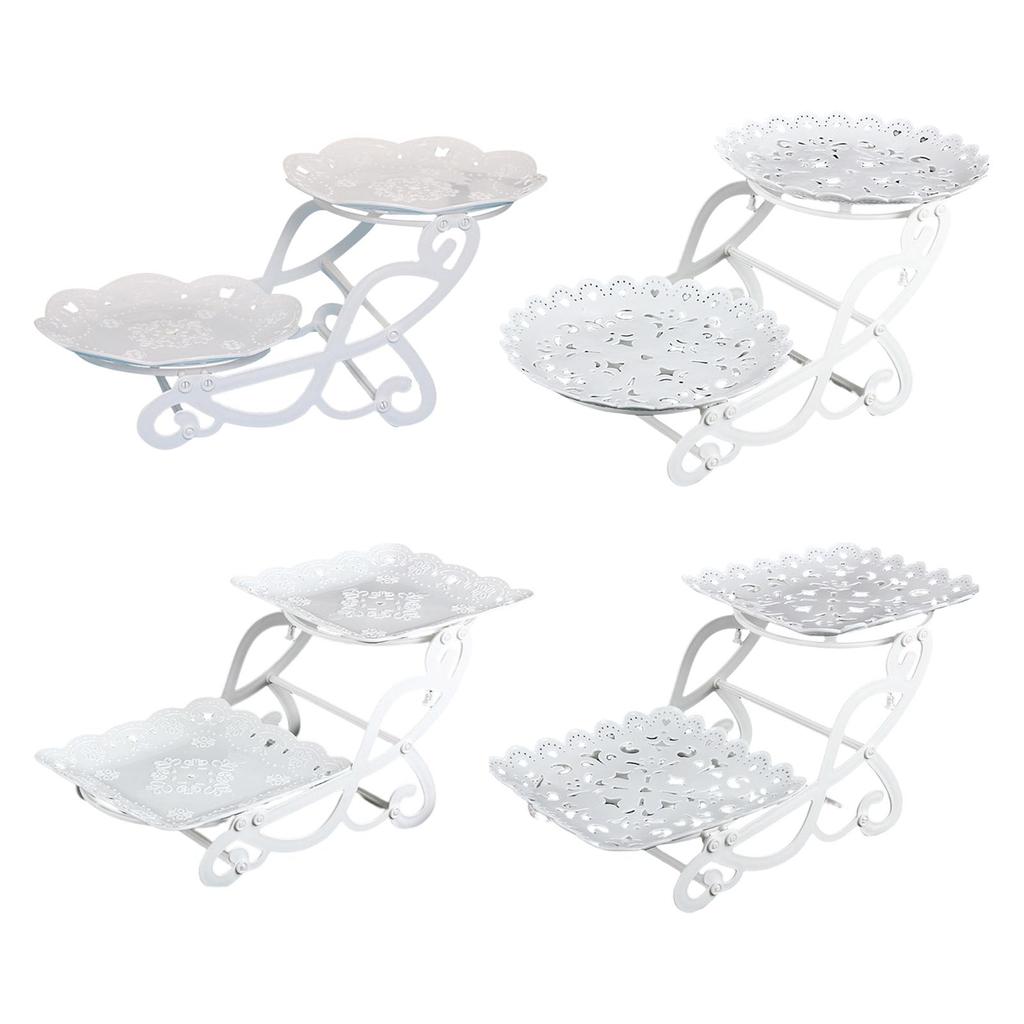 Cake Stand White Dessert Tray Snack Display Tray Bakeware Tabletop Display Stand for Candy Anniversary Banquet Tea Party