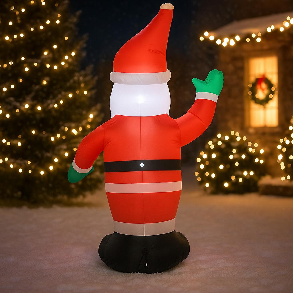 7.87FT Inflatable Santa Claus Toy Xmas Yard Lawn Party Decoration Festive Gift With LED Litght Christmas Supplies Home Ornament