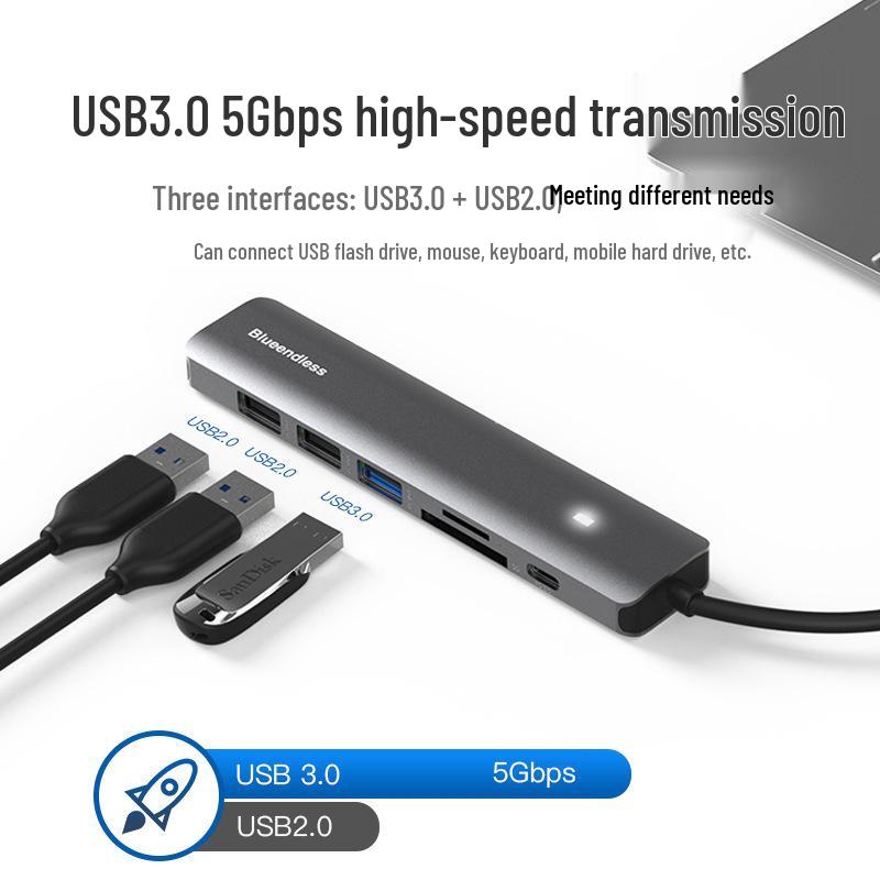USB-C Hub: 4K HDMI, USB 3.0, Card Reader, Dock for Laptop/Tablet