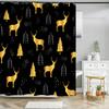 3D Christmas Elk Bathroom Curtain Merry Christmas Shower Curtains Xmas Decor Anti-Slip Carpet Bath Mats Rugs Toilet Lid Cover