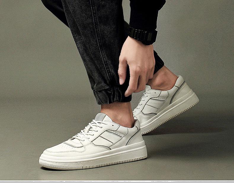 Men's New Trendy White Low-Top Casual Shoes - Fashion Board Large Size Sports Sneakers