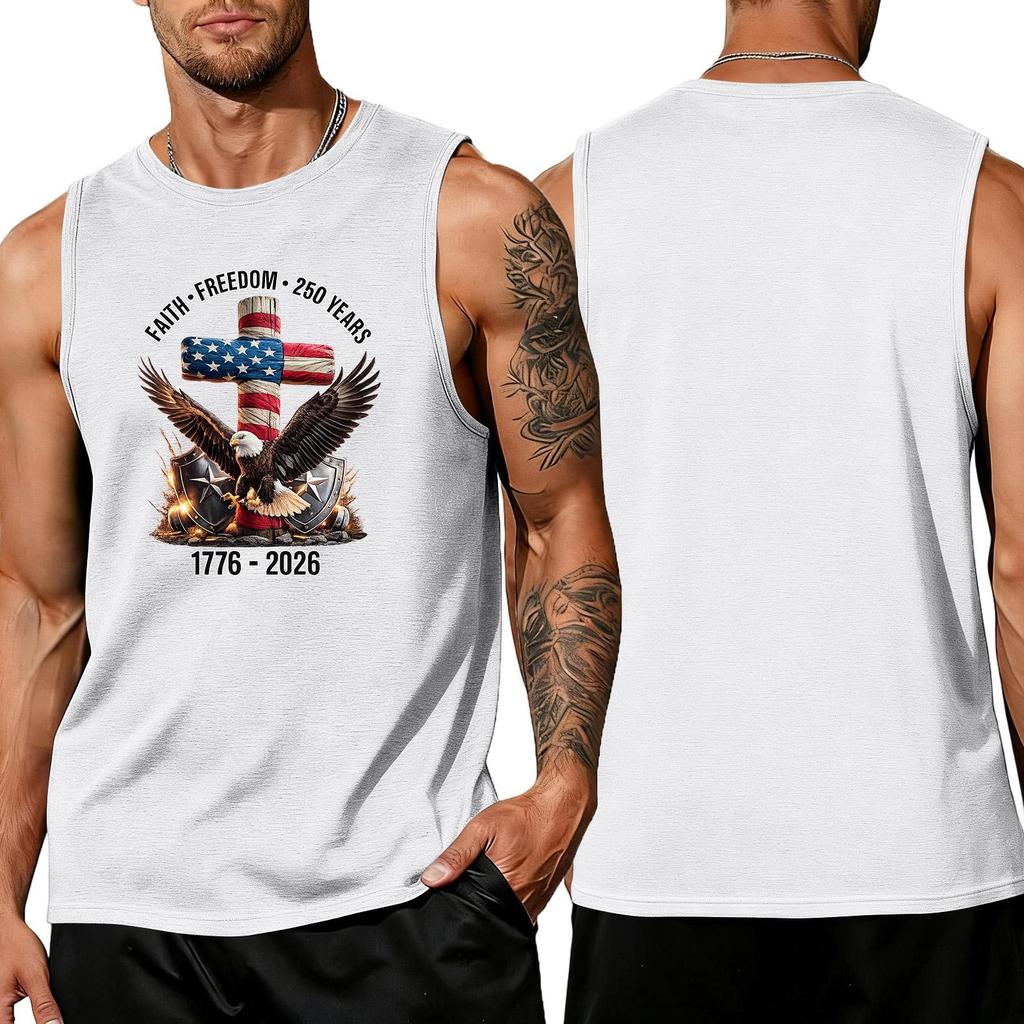 Men's loose and casual print sleeveless shirt