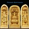 Boxwood Beautiful Hand-Carved Wooden Statue of the Thousand-Armed Guanyin Bodhisattva