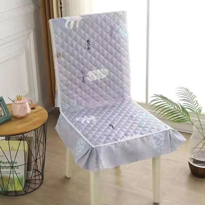 One Piece Seat Cover Quilted Checkered Skirt Hem Seat Covers Multiple Styles of Seat Cushions, Dust-proof and Anti Slip Chair Protective Covers