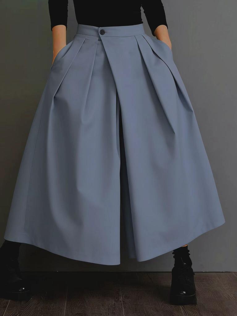 Fashion Hakama Pants Women Unisex Streetwear Wide Leg Samurai Trousers Dark Aesthetic Skirt Pants