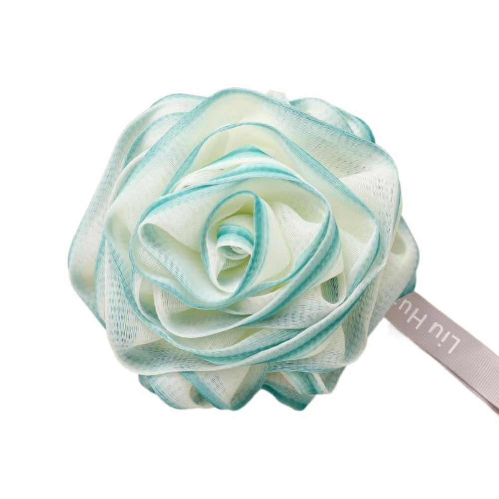 Rose Shaped Shower Ball Mesh Rose Bath Ball Hangable Exfoliating