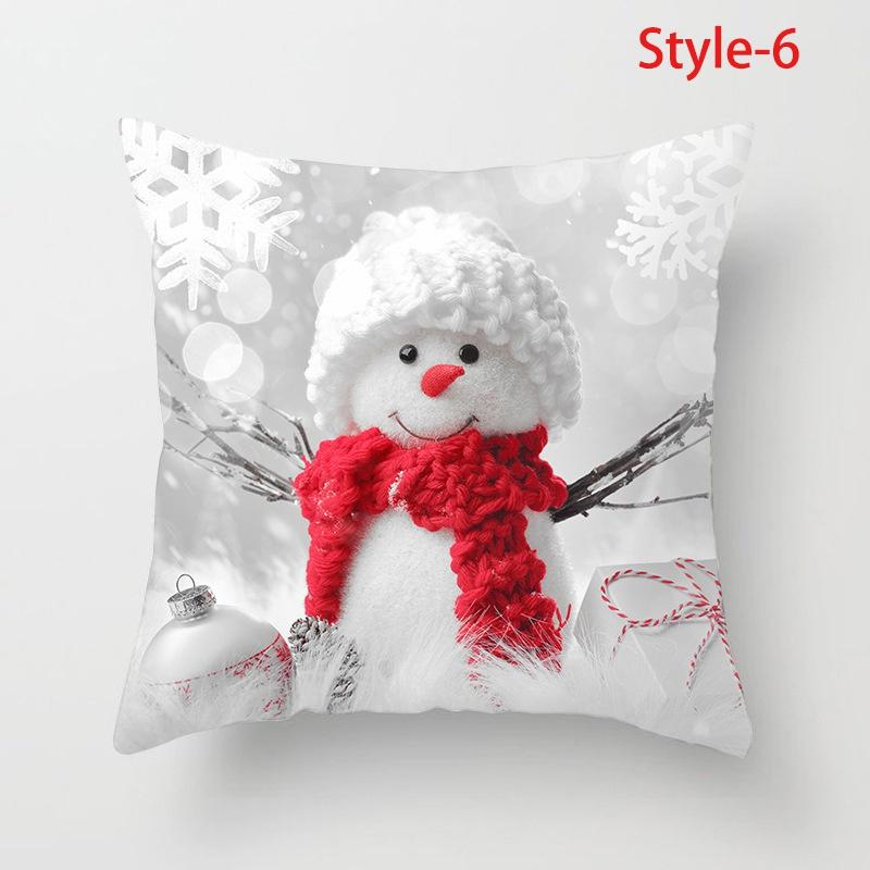 

С Новым годом Санта-Клаус, милый снеговик, Рождественский снеговик, декоративная подушка с принтом, кровать, диван, наволочка, украшение для спальни, подушка 45*45cm