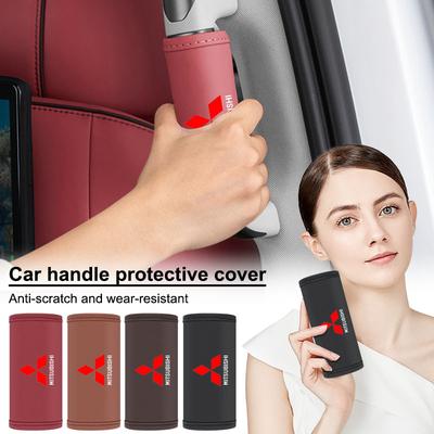1/2 Peça Manípulo de Teto de Couro para Carro Protetor Anti-Risco Mat para Outlander L200 EX ASX Lancer 10 Pajero Tampa Central de Cubo pdzb01