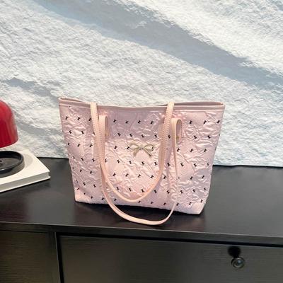 Large Capacity Summer Bow New Casual Shoulder Armpit Bag Class Commute Portable Tote Bag