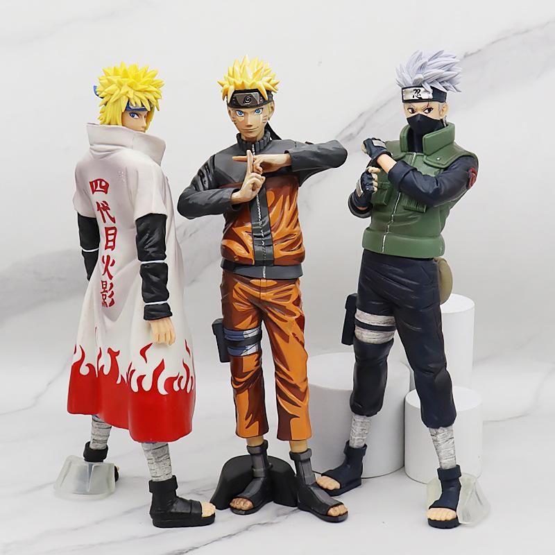 28CM Anime Naruto Shippuden Hatake Kakashi Standing Model Toy Gift Large Action Figure Sasuke PVC Desktop Ornament Doll
