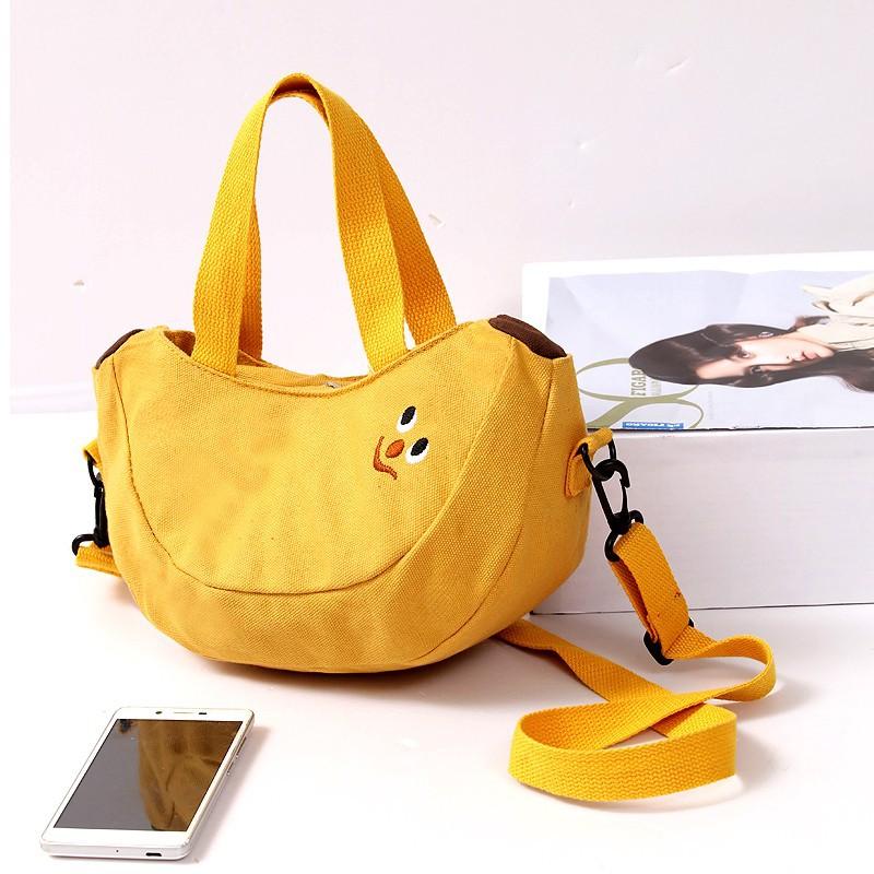 

Холщовая сумка женская, креативная забавная сумка в форме банана и яблока, мягкая сумка-мессенджер для девочек в японском стиле жёлтый