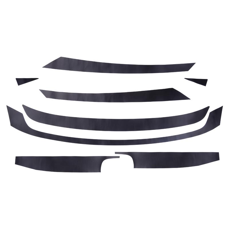 8pcs/set Car Front Upper Bumper Grille Sticker Molding Trim Decoration Fit For Honda Civic 2016 2017 2018   Matt Black