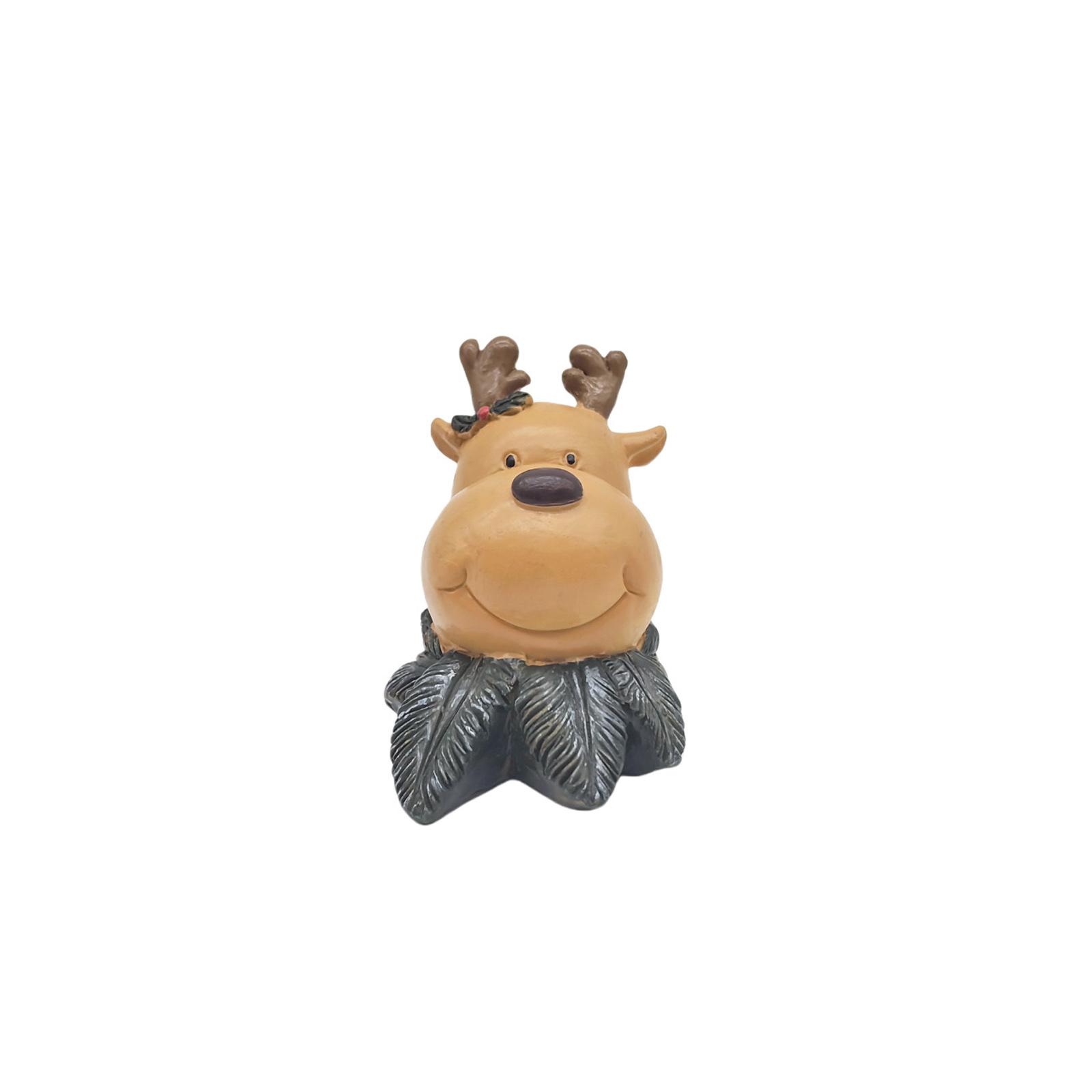 Creative Resin Reindeer Figurine Christmas Decoration Snow Scene Ornament Holiday Tabletop Accent for Seasonal Home Display one size