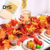 175/200CM Artificial Maple Leaf Garland Home Garden Indoor Outdoor Hanging Faux Red Leaves Plants Vine Halloween Fall Harvest Festival Decoration