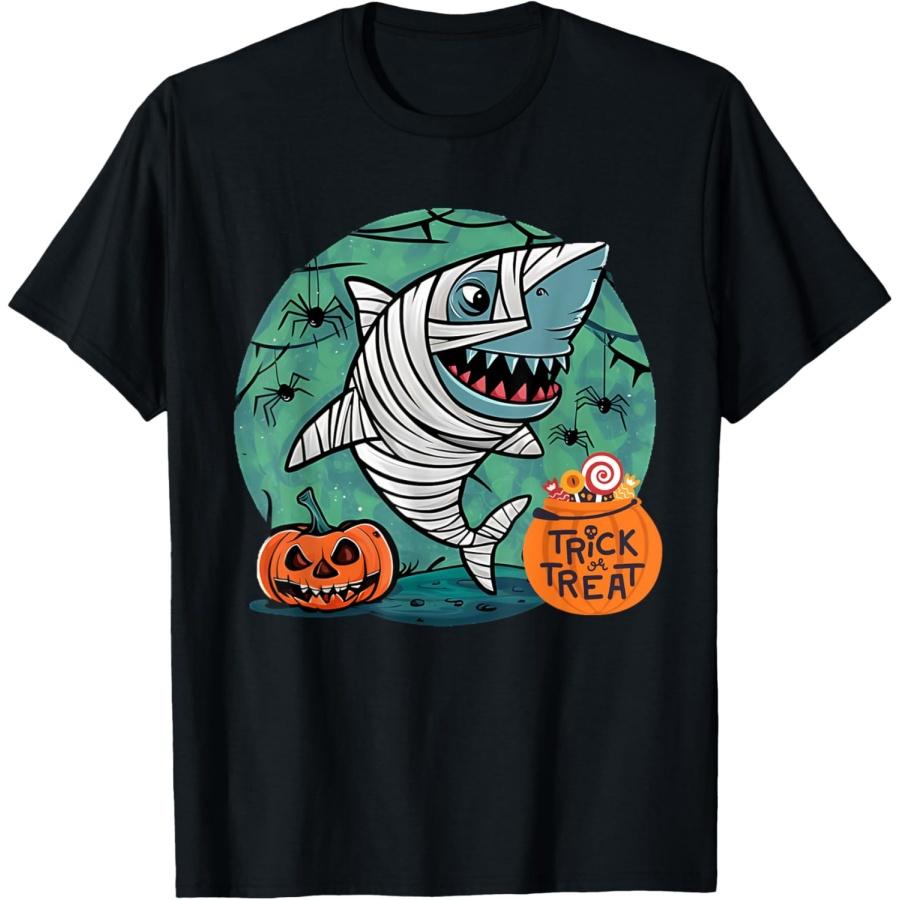 Мама Акула Страшный Жуткий Сезон Забавная Хэллоуинская Костюмная Футболка с Круглым Вырезом S