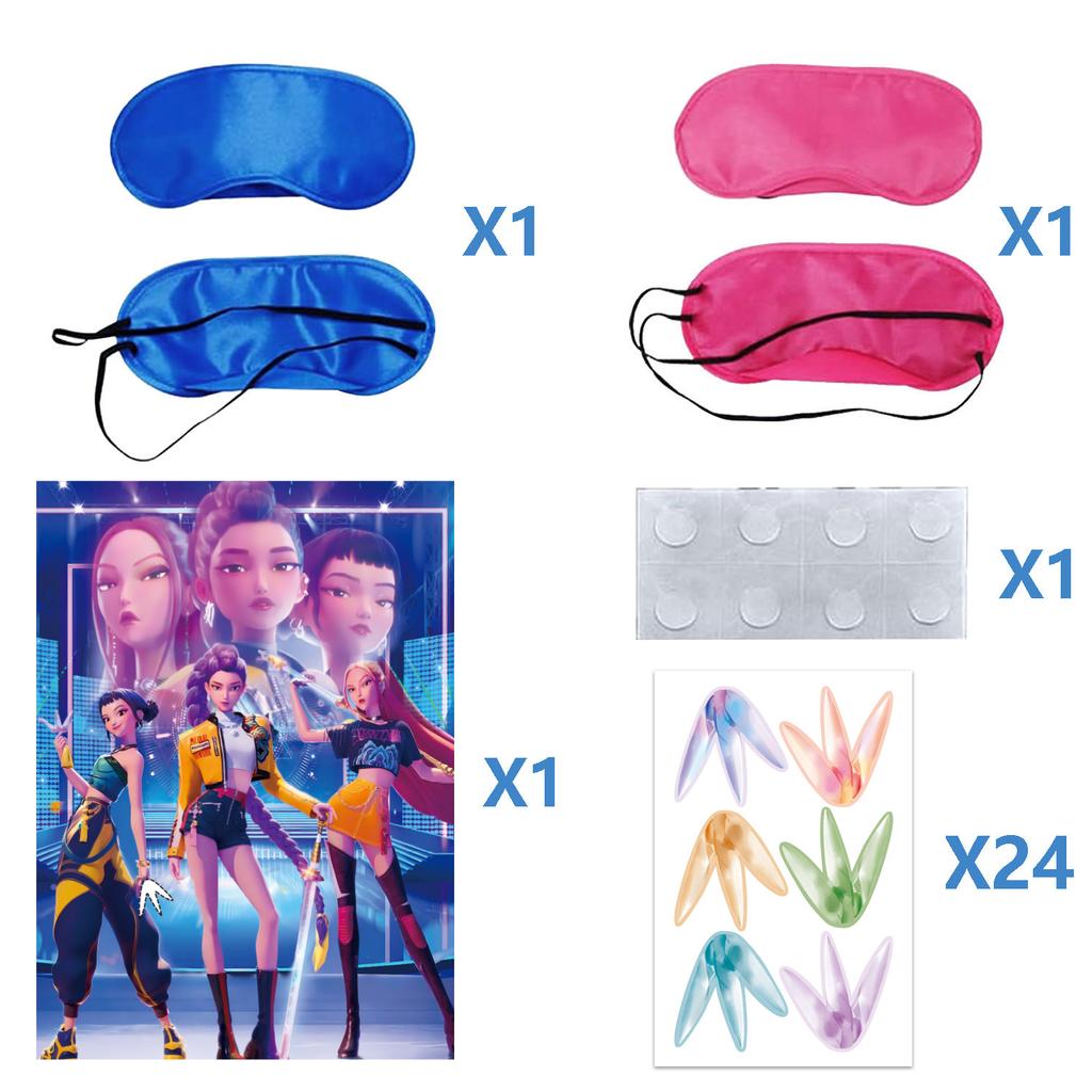 Balon Kpop Łowca Demonów Topper na Tort Dekoracja Urodzinowa k-pop Łowcy Demonów Naklejka Breloki Urodzinowe Upominki na Imprezę dla Dzieci