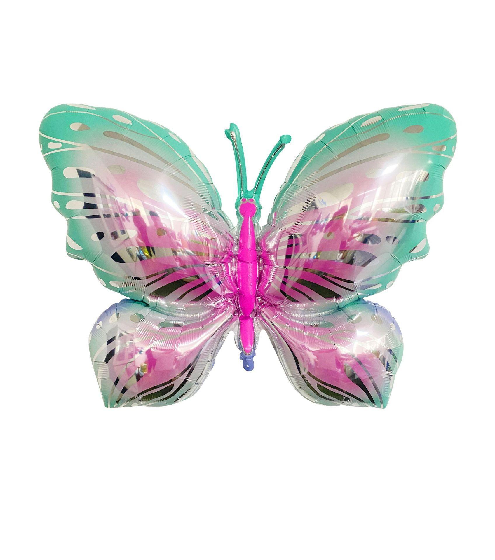 

1 шт. Большие бабочки из алюминиевой фольги, гелиевые воздушные шары в виде бабочек, украшения для вечеринки по случаю рождения ребенка, детские игрушки, реквизит для фотосъемки розовый