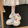 White Cartoon Cute Non-slip Thick-soled Hole Shoes Summer Wear with Skirt Soft-soled Cool Slippers