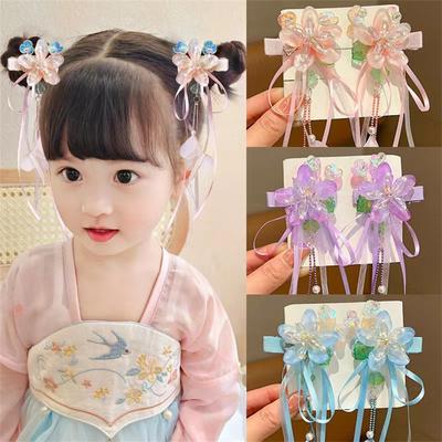 Fashion Chinese Style Multi Meisjes Haar Clips Kwasten Bloem Haarspelden Kinderen Oudheid Hoofdband Butterfly Haar Accessoires