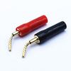 Gold-Plated Braided Copper Wire Speaker Plugs - Solderless Banana Plug Amplifier Clips