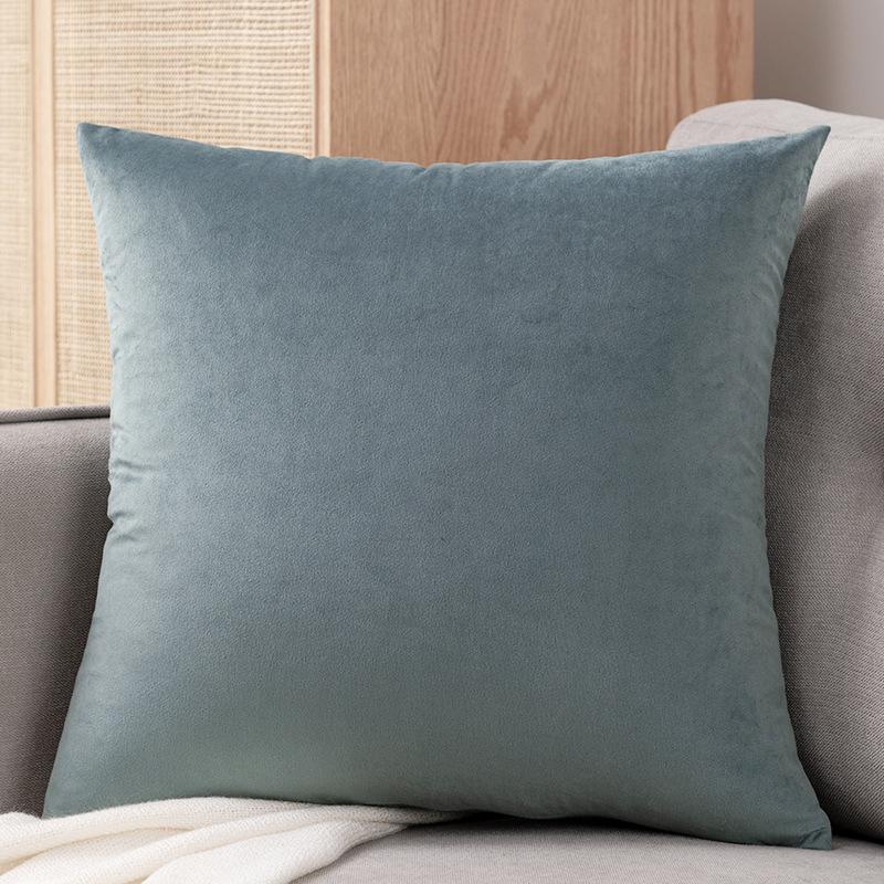 Niebieska poszewka na poduszkę do sofy z chenille - Nowoczesna minimalistyczna poduszka do salonu, sypialni lub jako zagłówek łóżka