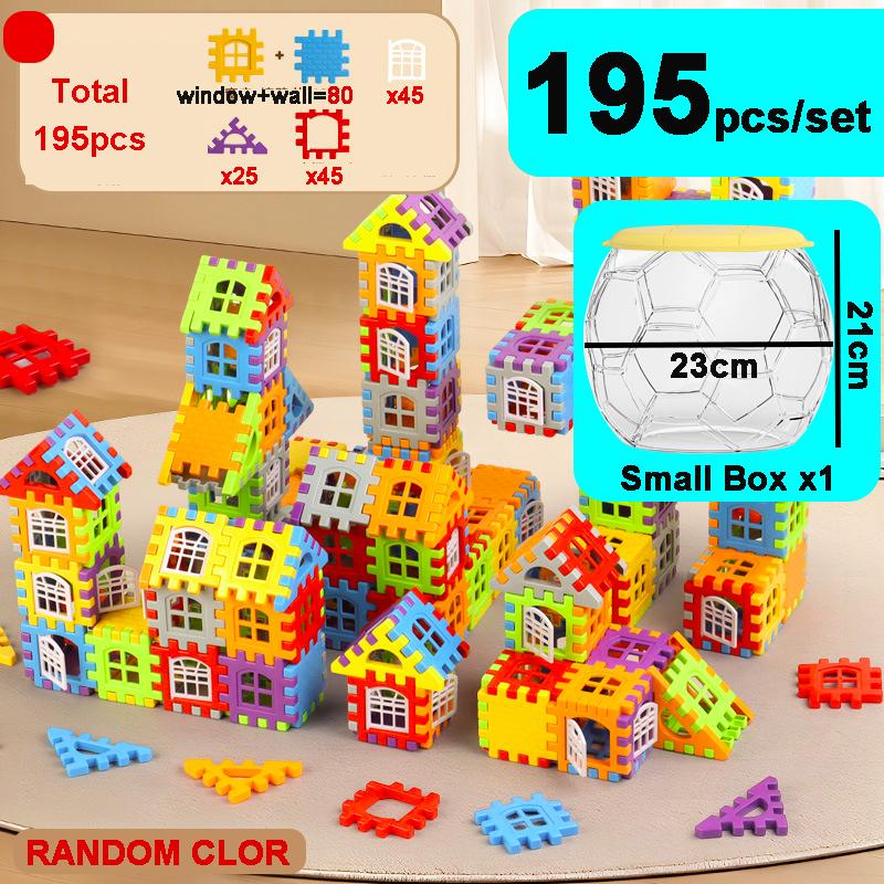 DIY Large Size Building Blocks Toy Simulated House Window with Big Capacity Storage Box Football Shape Small Seat Gifts for Kids