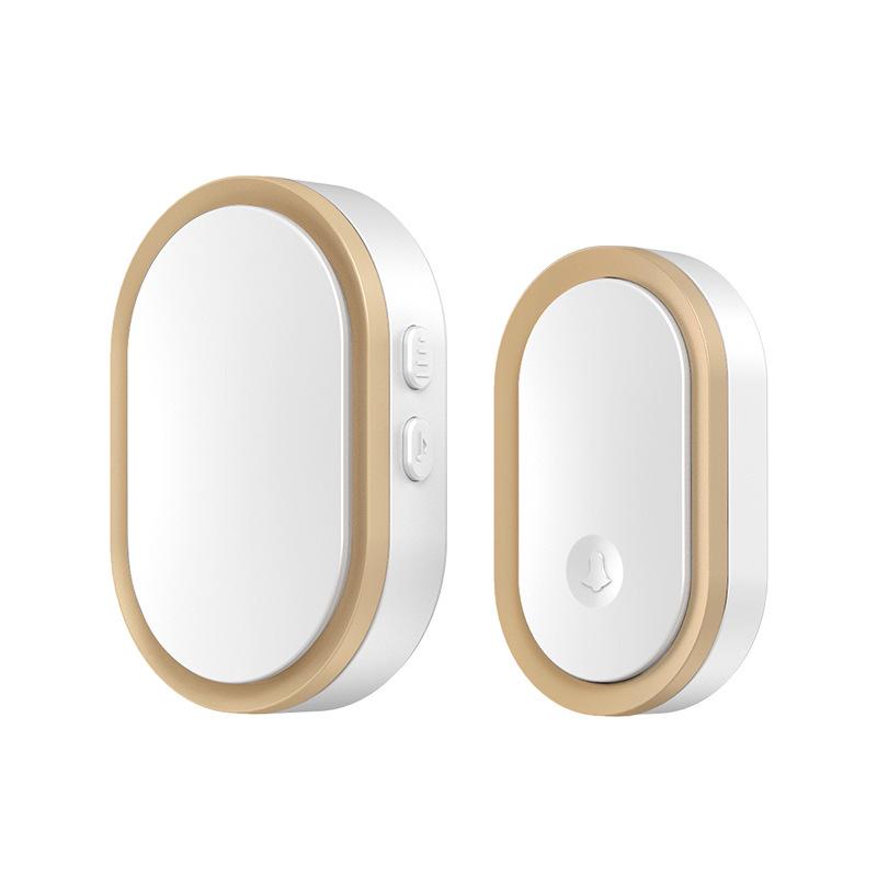 Smart Wireless Waterproof Doorbell Receiver - Battery-Free, Long Range, One-to-One Remote Control. Gold CN