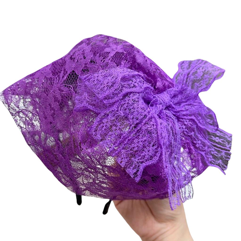 Fashionable Women's Lace Headpiece With Bows Comfortable Headband Stylish Hair Accessory For Wedding Guest Headgear