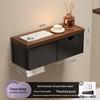 Walnut Bathroom Toilet Paper Holder with Storage