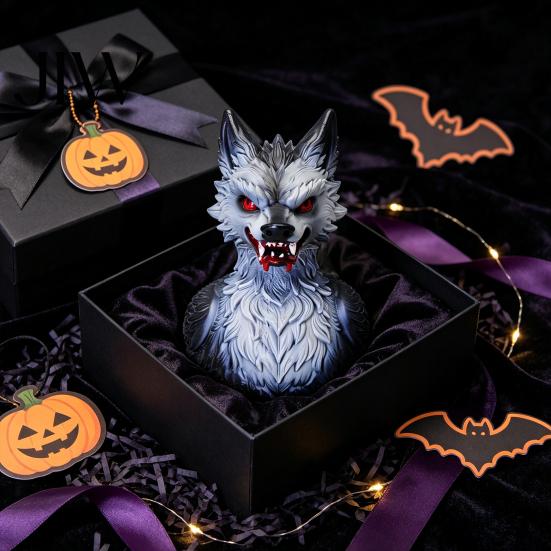 Miniature Werewolf Duck Decor 3D Printed Wolf Collectible Figurine, Halloween Striking Wildlife Desk Decor, Board Game Scene Decoration Statue