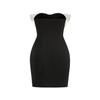 New Arrival Black & White One-Shoulder Evening Gown with 3D Floral Embellishment