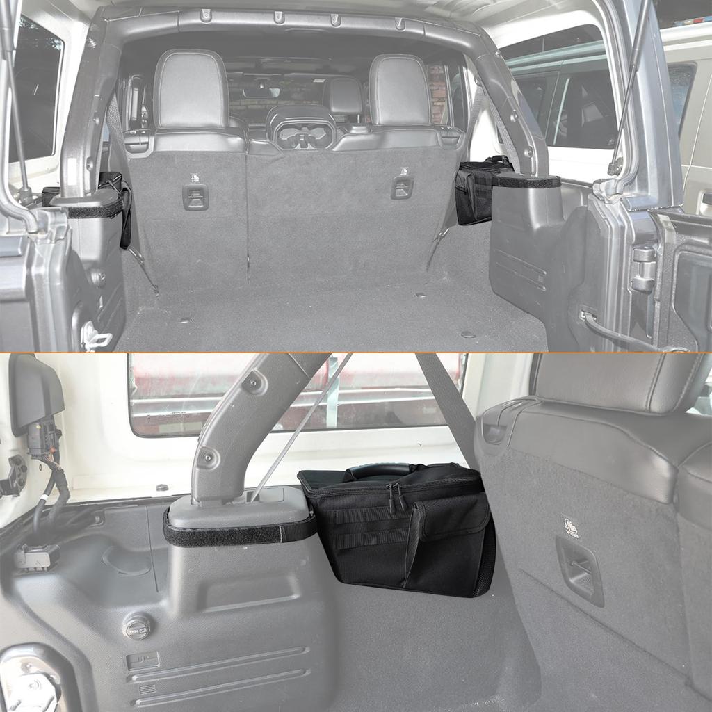 YOCTM Trunk Side Storage Bag for Jeep Wrangler JK JL JLU 2018 2019 2020 2021 2022 2023 2024 Tail Box Rear Suitcase Side Storage Case Tool Storage Bag