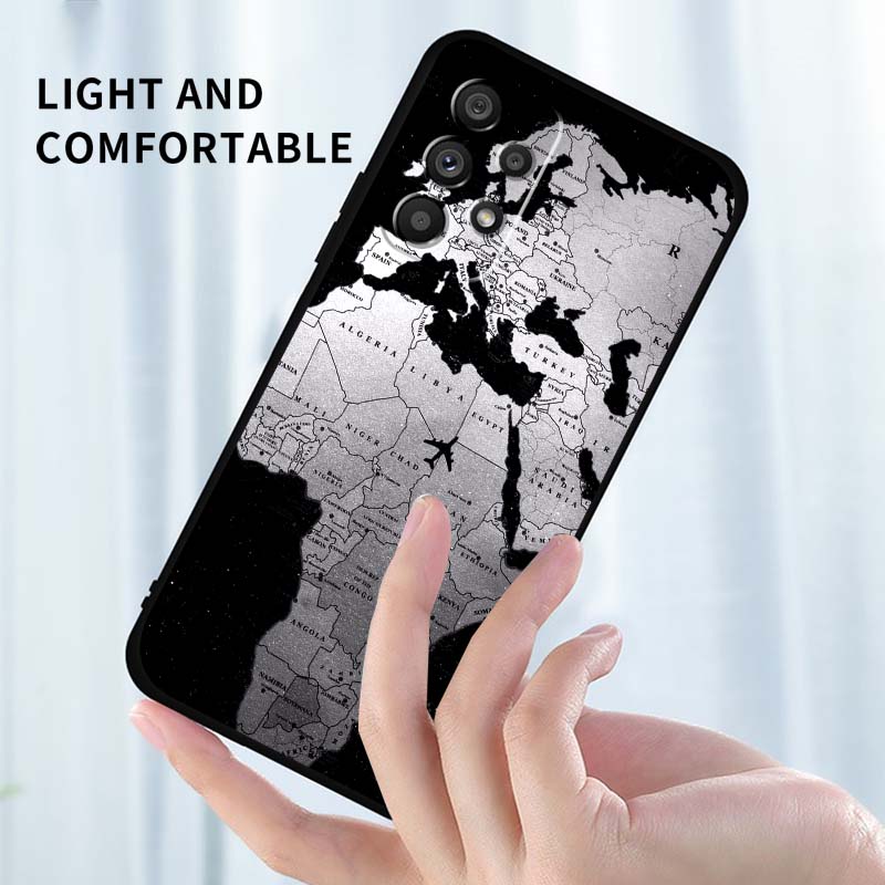 Fashion Airplane Pattern Phone Case For Samsung A41 A35 A34 A33 A32 A25 A24 A23 A21s A06 A05 A04 A03 Note 10 20 Ultra 5G Black