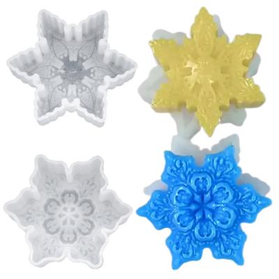 Stampo per sapone, facile da sformare, resistente al calore, antiaderente, a specchio, fai da te, per candela, fiocco di neve, candela, stampo in silicone, in silicone