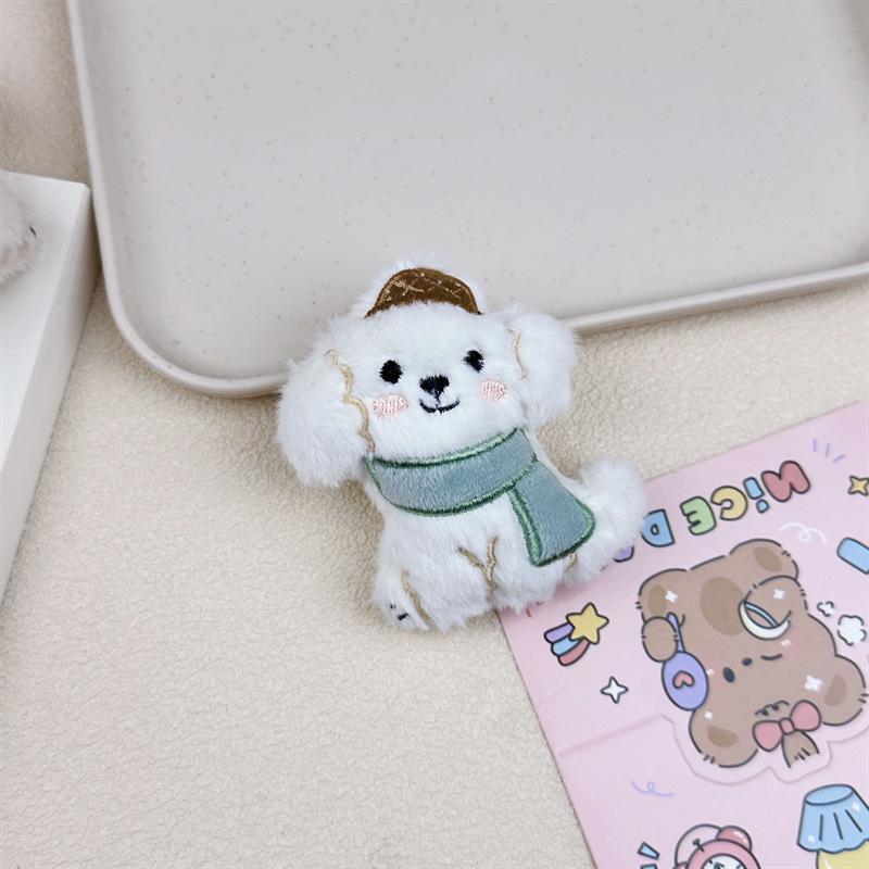 Adorable Dog Scarf Plush Keychain - Backpack Accessory, Doll Figure, Brooch